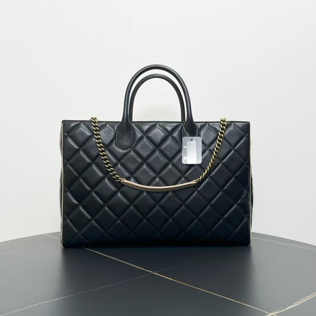 Chanel Black Leather Tote Bag