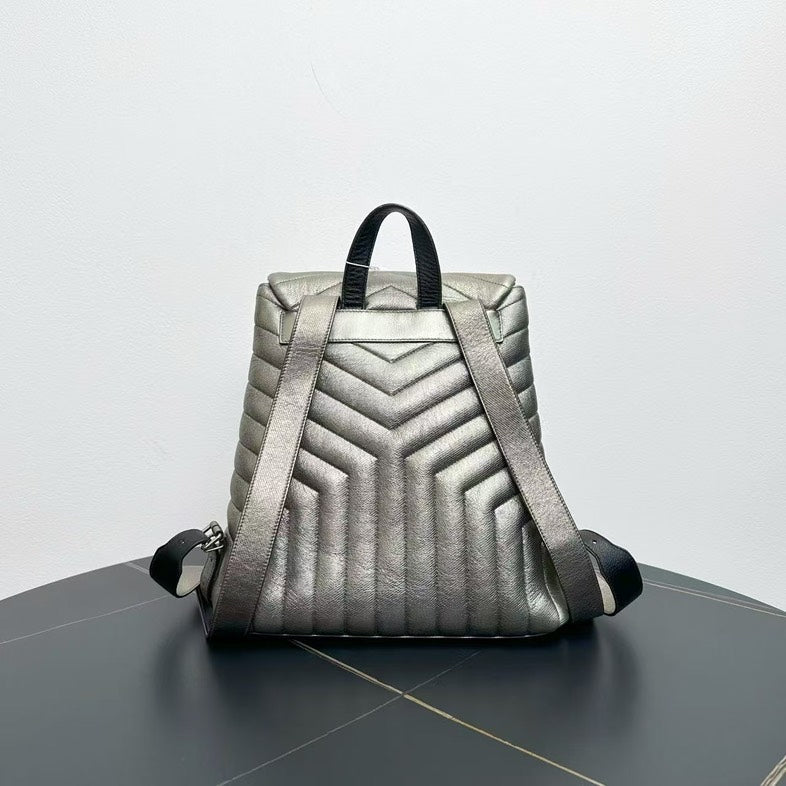 Yves Saint Laurent Loulou Bronze Leather Backpack Medium