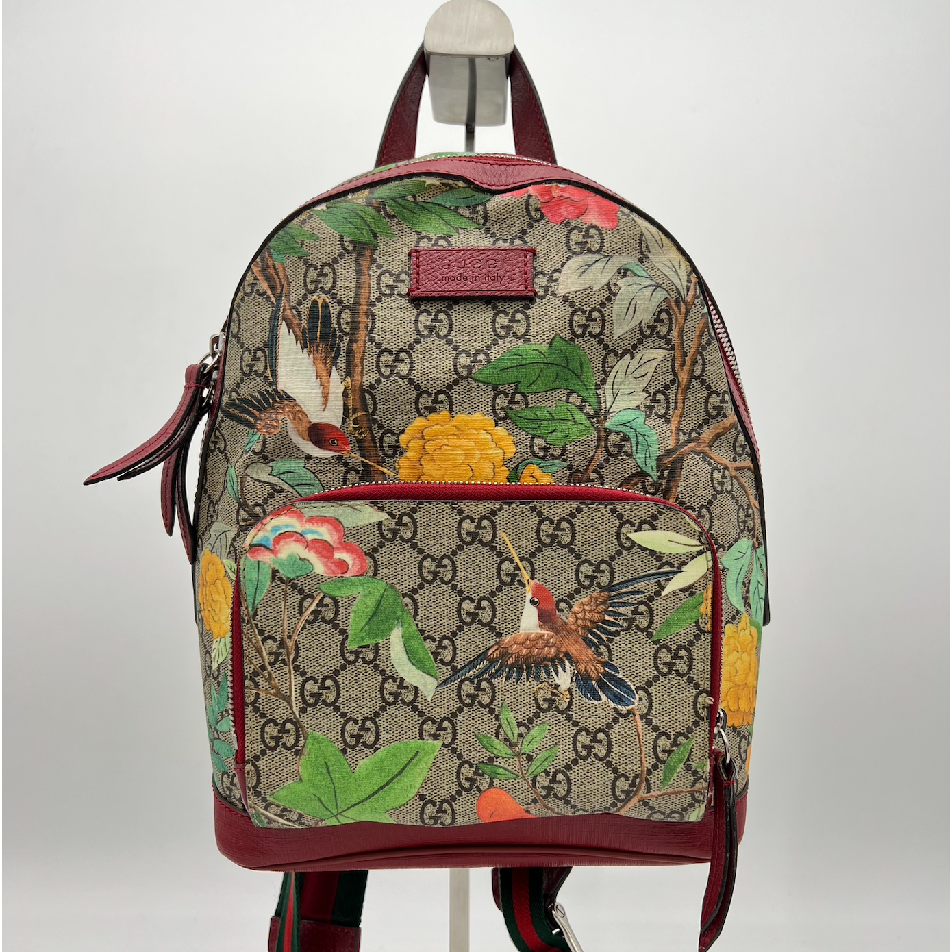 GUCCI Red GG Supreme Canvas Tian Eden Backpack Small LA26013