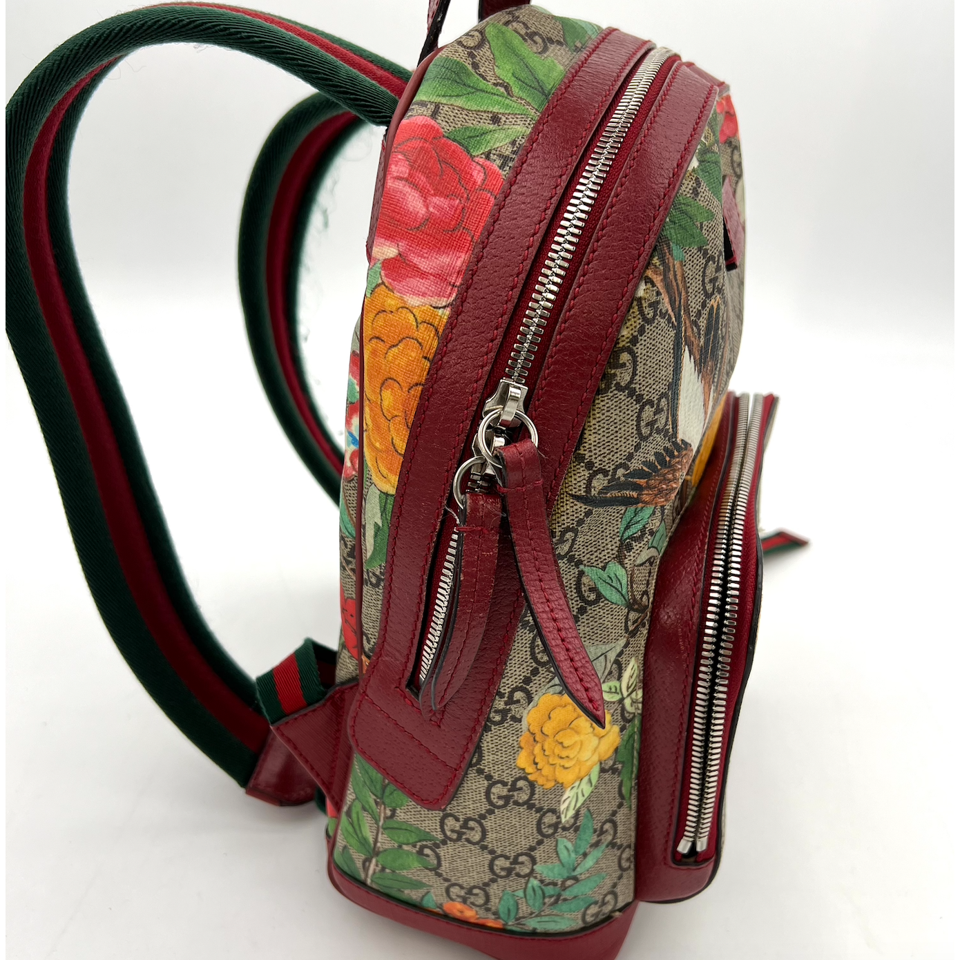 GUCCI Red GG Supreme Canvas Tian Eden Backpack Small LA26013