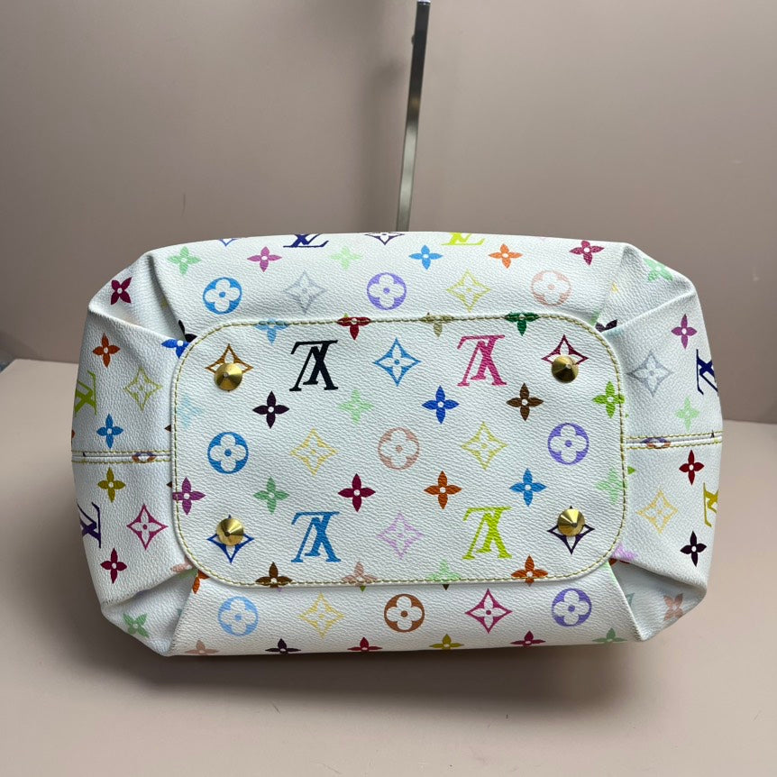 Louis Vuitton  Monogram Multicolor Annie MM White Tote Bag