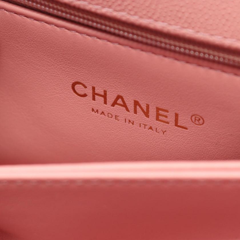 Chanel Coco Handle Pink Caviar Leather 2Way Flap Handbag Gold Hardware