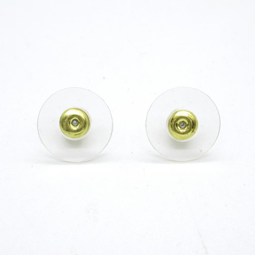 Chanel Gold Plated Clear Champagne Earrings