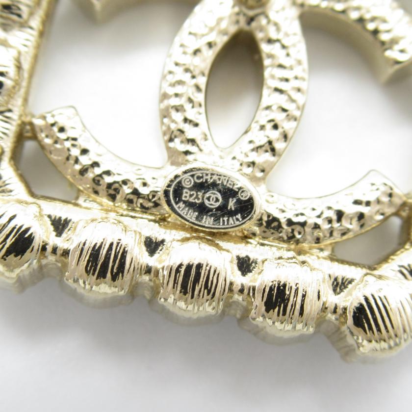 Chanel Gold Plated Clear Champagne Earrings
