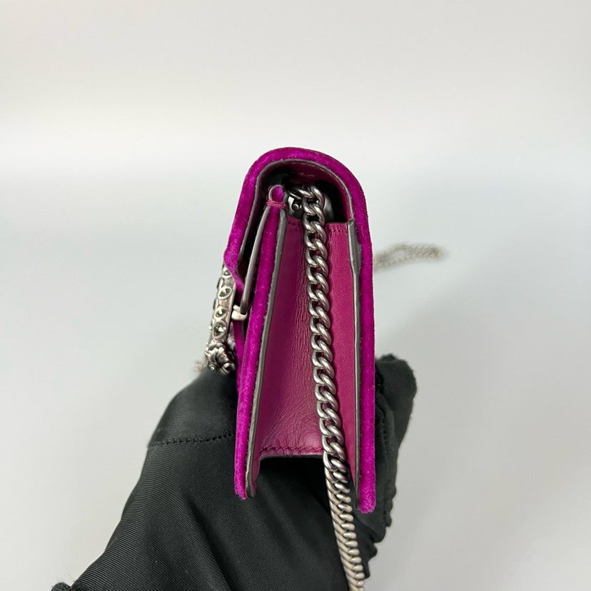 Gucci Dionysus Mini Velvet Purple Shoulder Bag 16x10cm