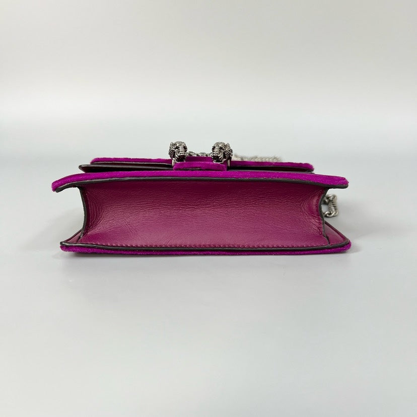 Gucci Dionysus Mini Velvet Purple Shoulder Bag 16x10cm