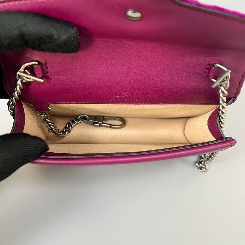 Gucci Dionysus Mini Velvet Purple Shoulder Bag 16x10cm