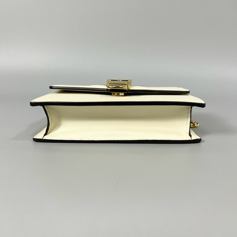 Gucci Sylvie Mini Wallet on Chain White