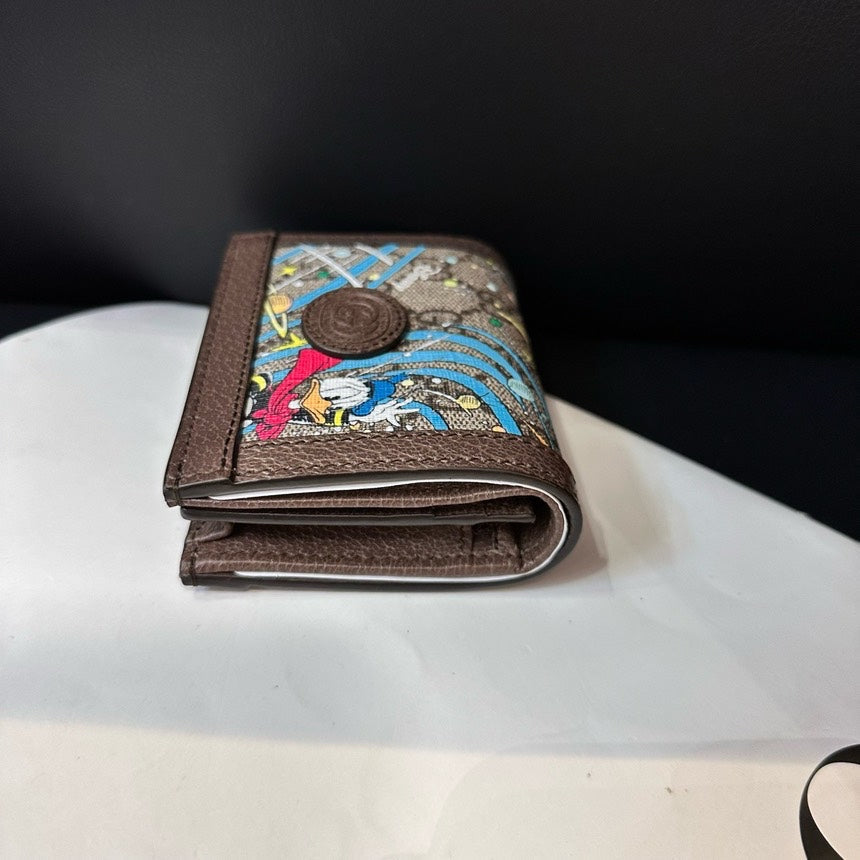 Gucci Disney Brown Canvas Card Case Wallet Small