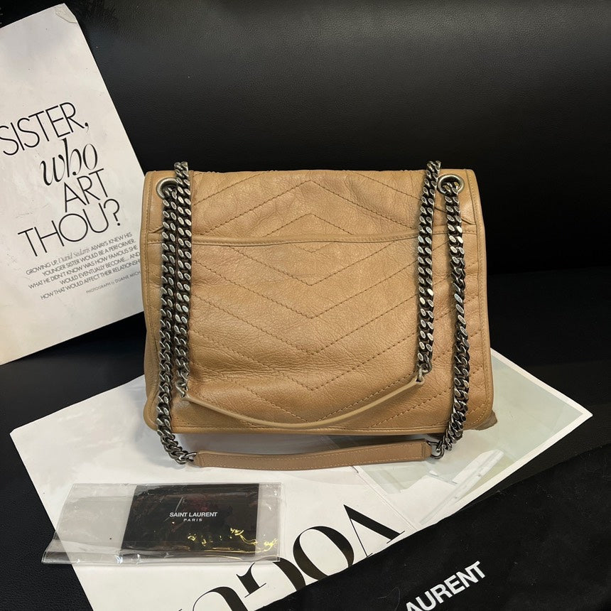 Saint Laurent Medium Niki Crossbody Bag Milk Tea Color