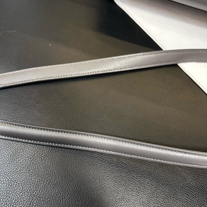 Celine Soft 16 Gray Cowhide Gold Buckle Handbag