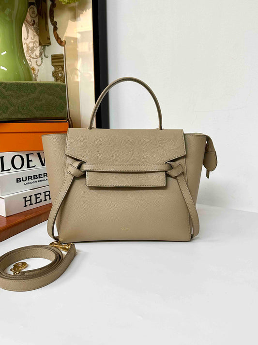 Celine Beige Pico Belt Bag With Handle And Strap