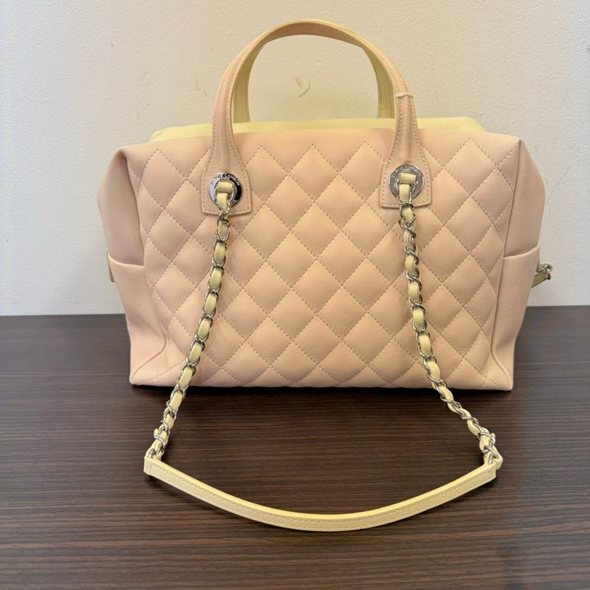 Chanel Calfskin Ivory 2way Chain Bag Large