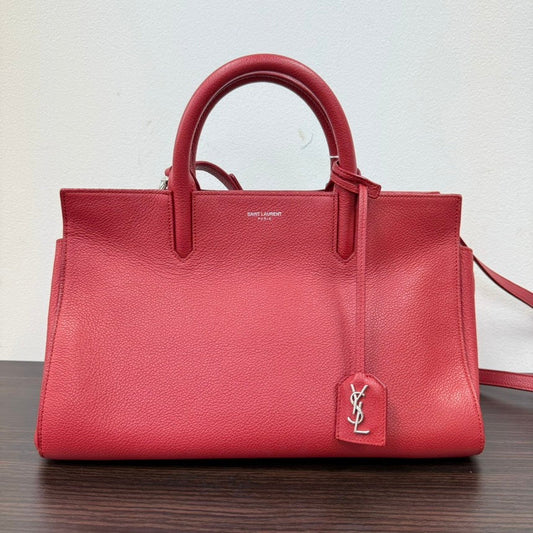 Saint Laurent Calfskin Red 2way Tote Bag