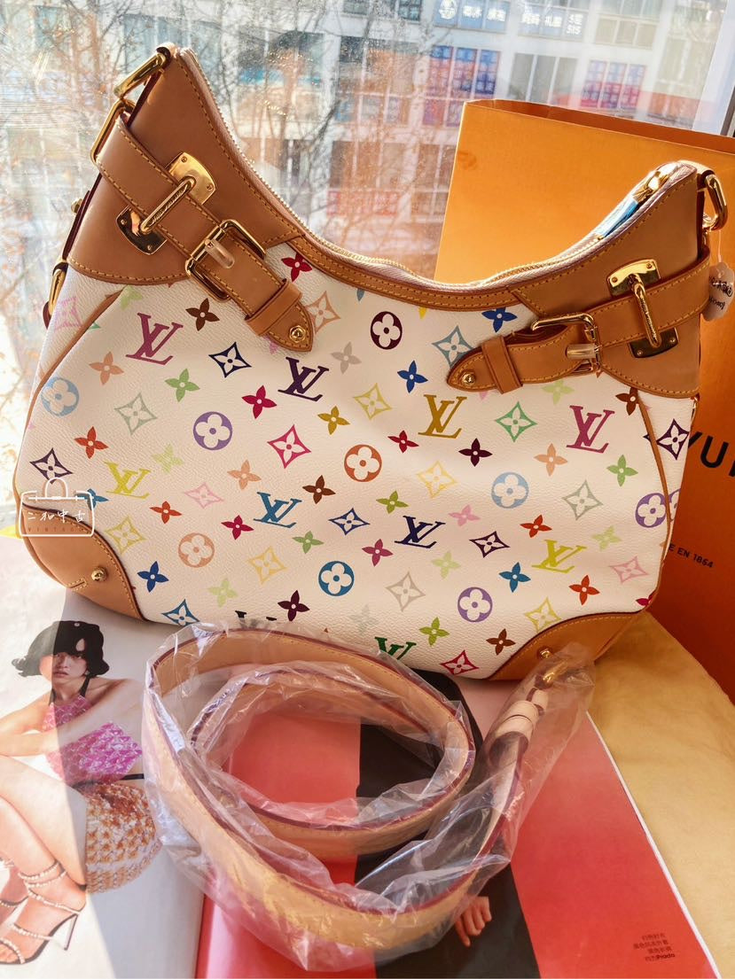 Louis Vuitton Multicolor White Hobo Bag
