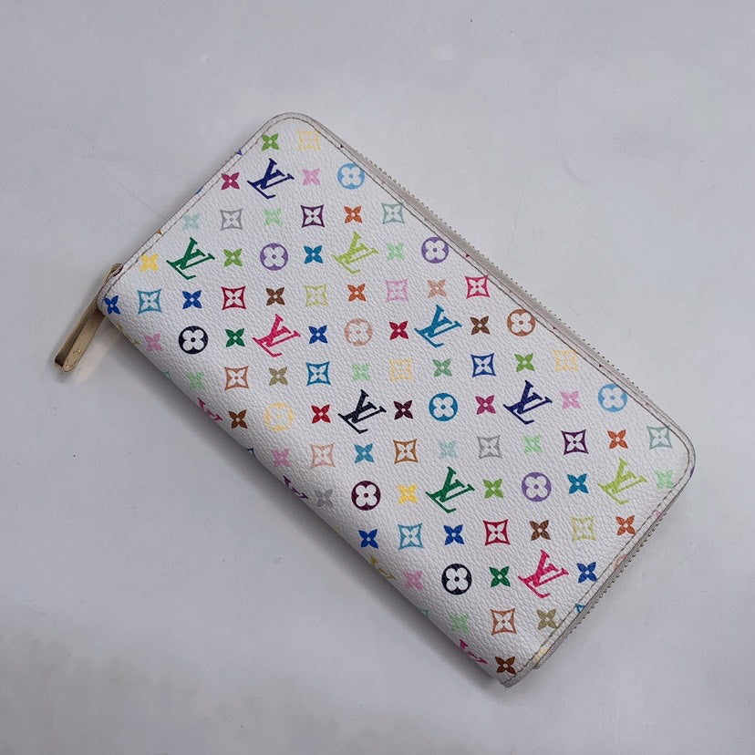 Louis Vuitton Multicolor White Monogram Zip Around Wallet