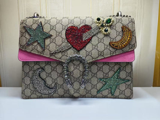 Gucci Dionysus Heart Beige Pink Small Shoulder Bag