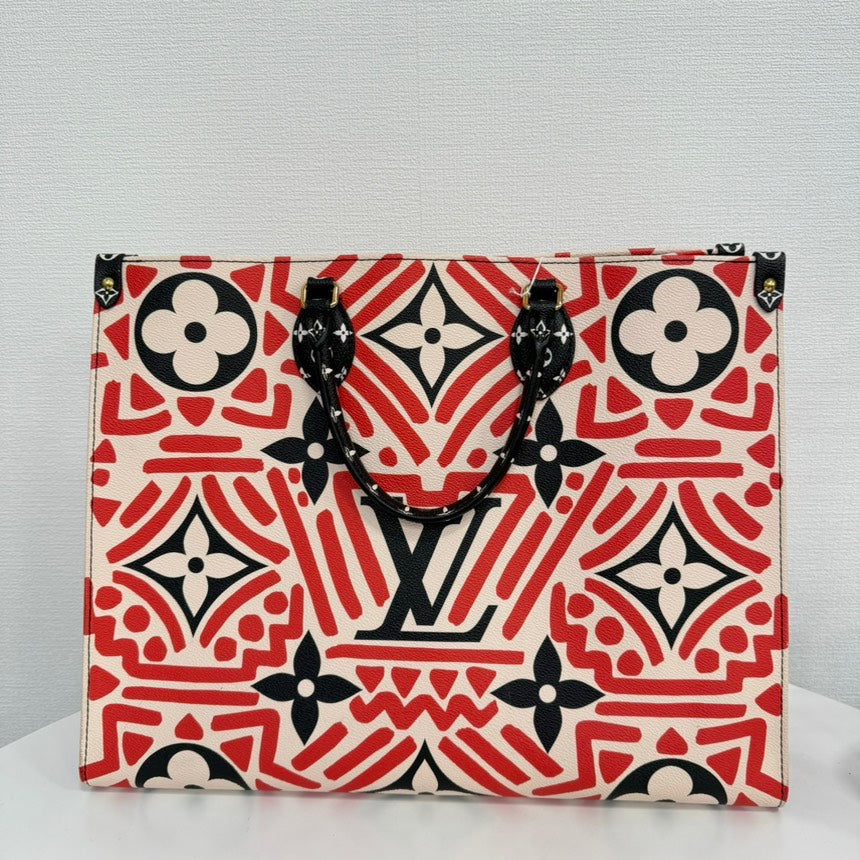Louis Vuitton OnTheGo GM Red Beige Black 2way Bag