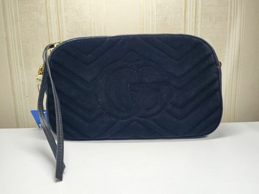 Gucci GG Marmont Black Star Embellished Camera Bag Medium Size