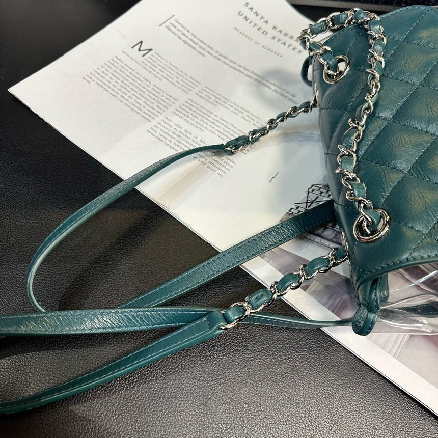 Chanel Dark Green PVC Leather Jelly Backpack Limited Edition