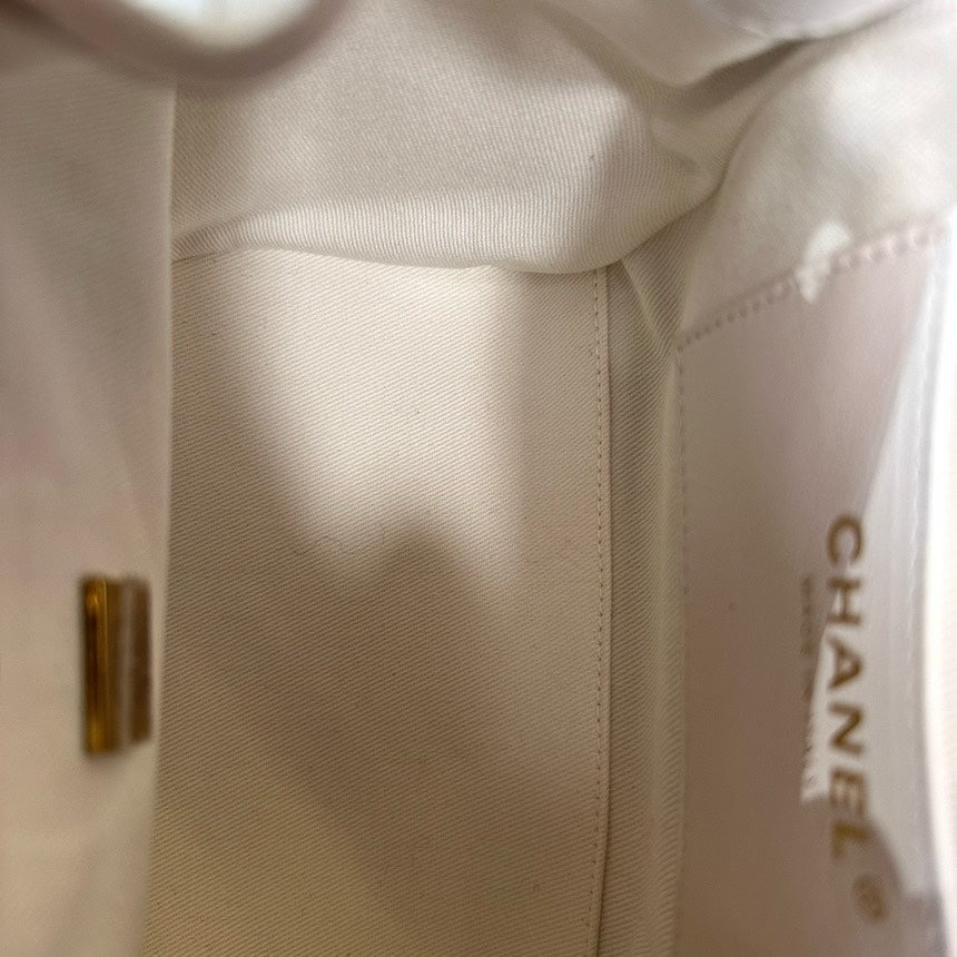 Chanel Affinity Small White Leather Backpack