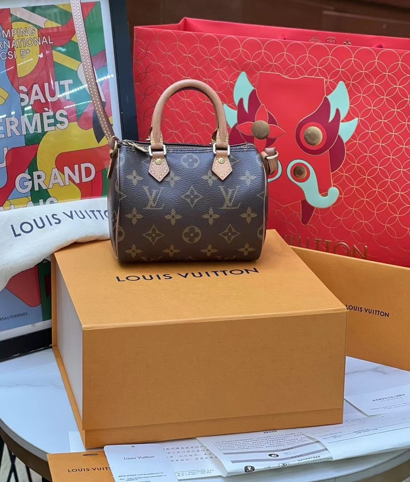 Louis Vuitton Speedy Nano Monogram Canvas Brown 16x13cm Handbag