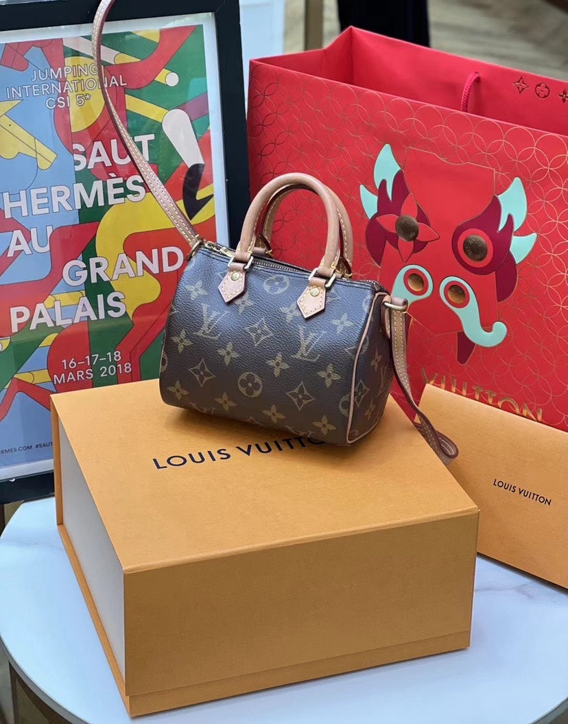 Louis Vuitton Speedy Nano Monogram Canvas Brown 16x13cm Handbag