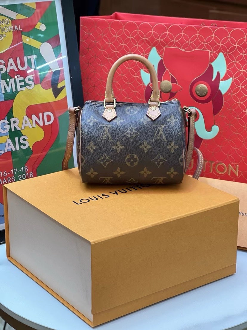 Louis Vuitton Speedy Nano Monogram Canvas Brown 16x13cm Handbag