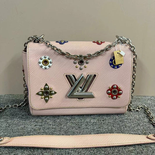 Louis Vuitton Twist Bag Pink Embellished Women's Shoulder Handbag