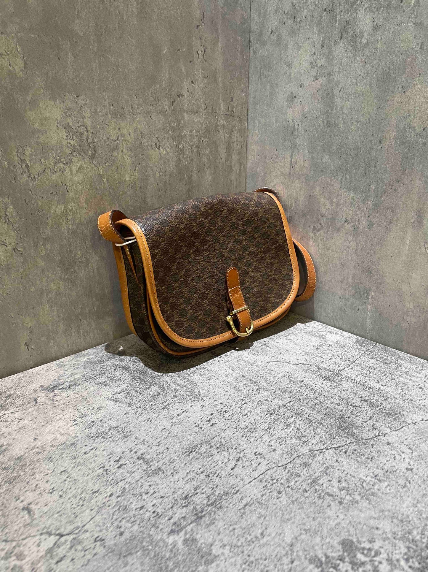 Miumiu Vintage Brown Leather Messenger Bag Medium