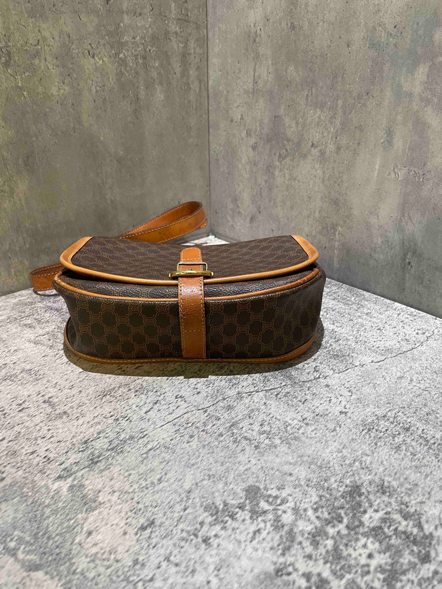 Miumiu Vintage Brown Leather Messenger Bag Medium