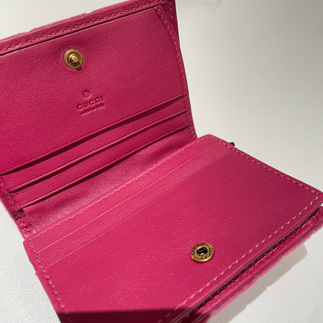 Gucci Velvet Pink Love Wallet Small