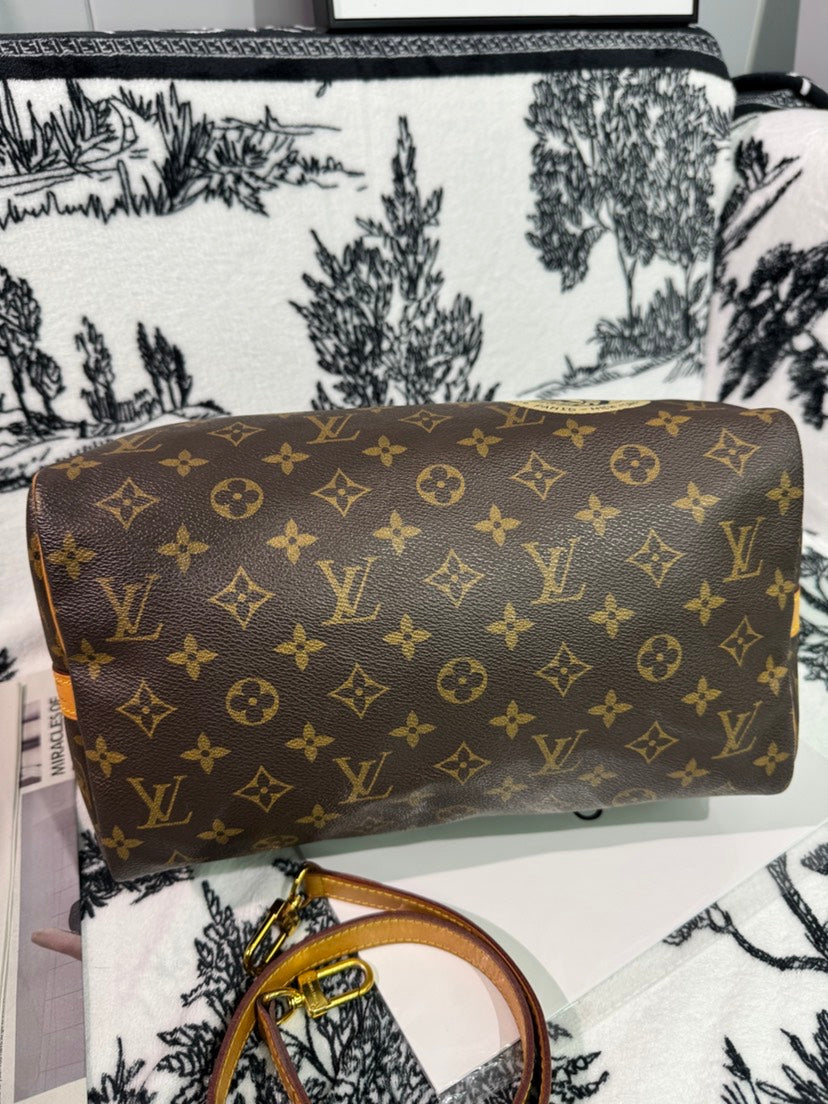 Louis Vuitton Speedy 30 Monogram Brown With Strap Limited Edition