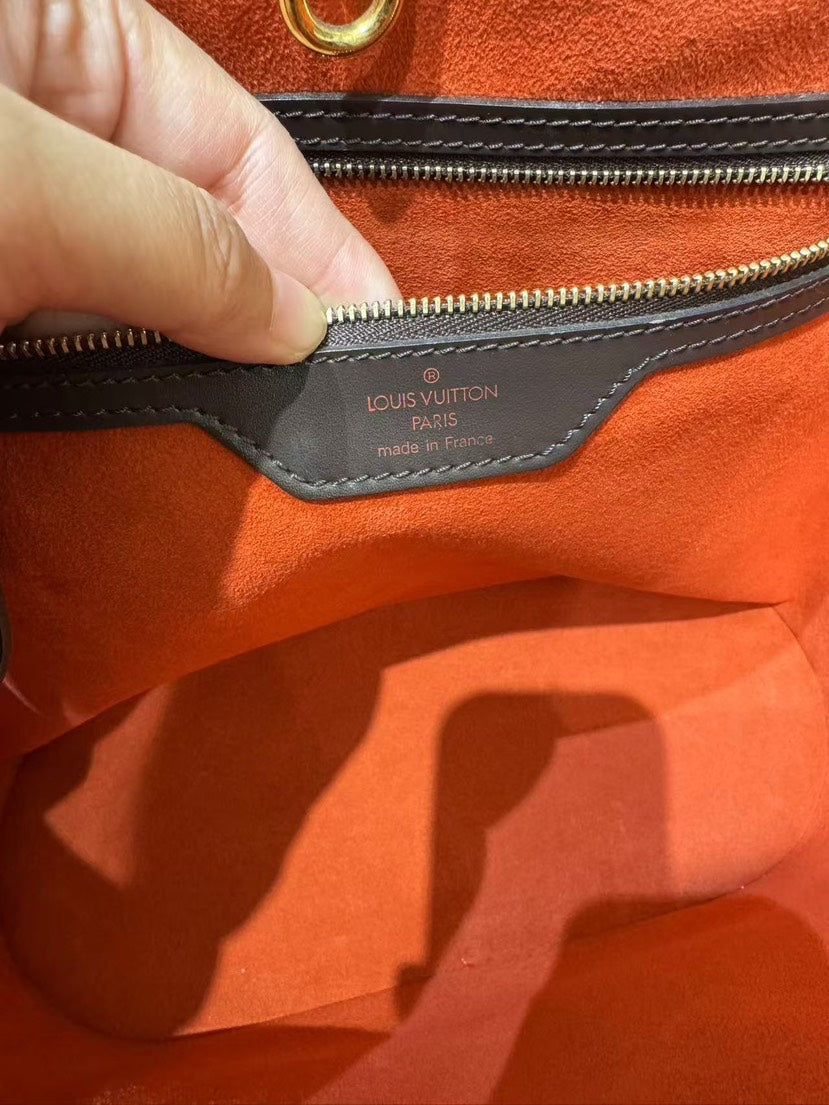 Louis Vuitton Brown Leather Tote Bag Large