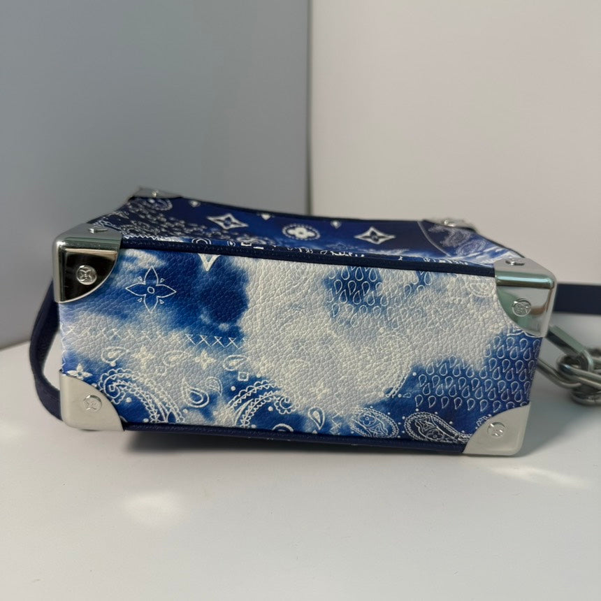 Louis Vuitton LV Blue Soft Trunk Bag Monogram Canvas Chain Strap
