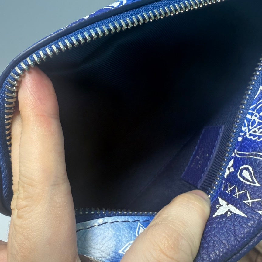 Louis Vuitton LV Blue Soft Trunk Bag Monogram Canvas Chain Strap
