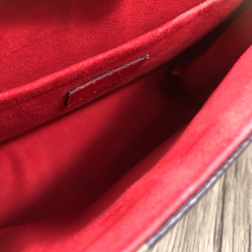 Louis Vuitton Lock Me Monogram Canvas Red Leather Handbag
