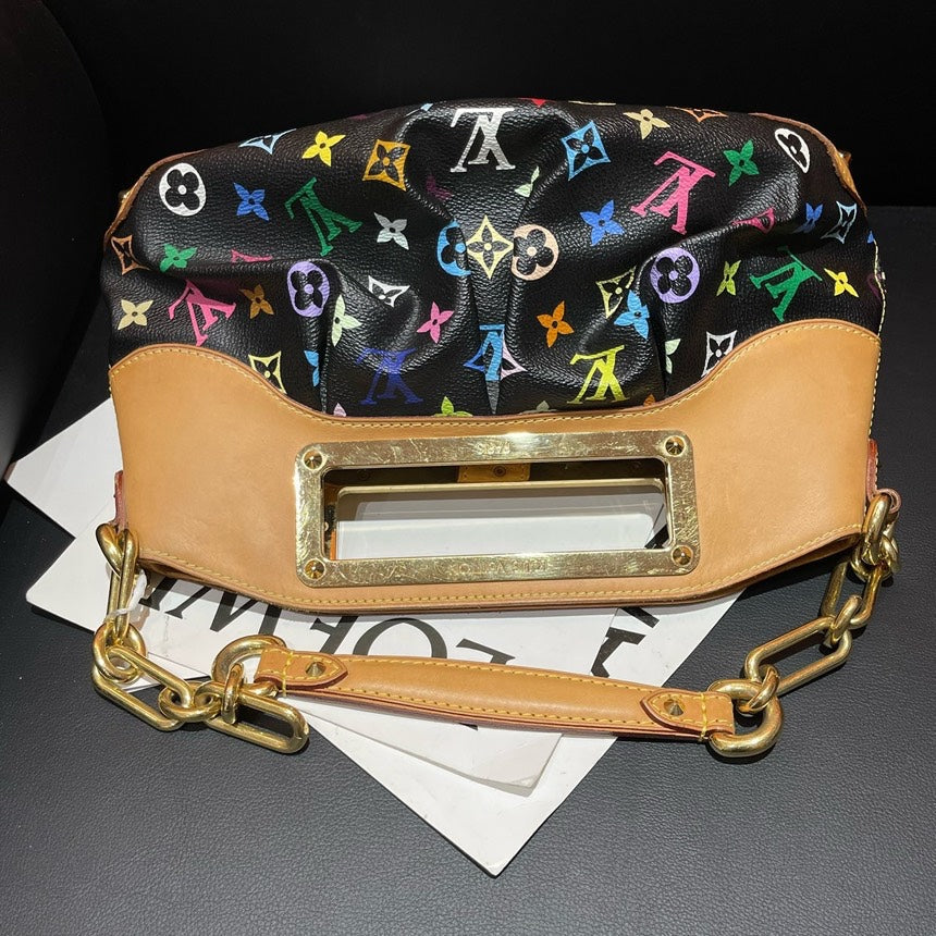Louis Vuitton Judy Small Black Tricolor Multicolore Chain Handbag