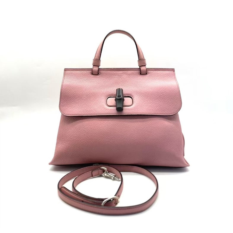 Gucci Pink Leather Two-Way Bag Medium