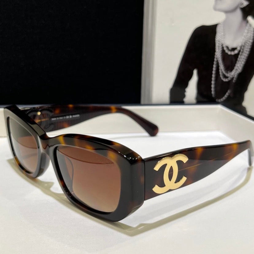 Chanel CH5493 Tortoise Brown Sunglasses Square Frame