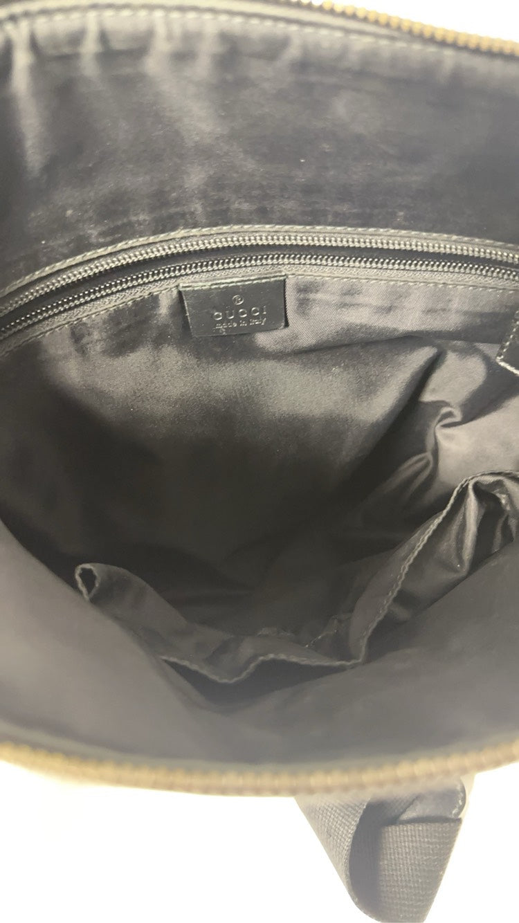 Gucci Grey GG Monogram Canvas Leather Messenger Bag
