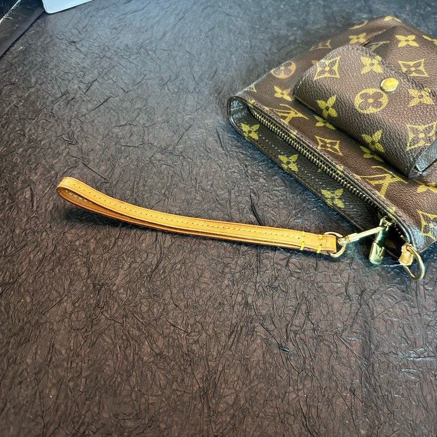 Louis Vuitton Monogram Canvas Tofu Bun Handbag Brown Small