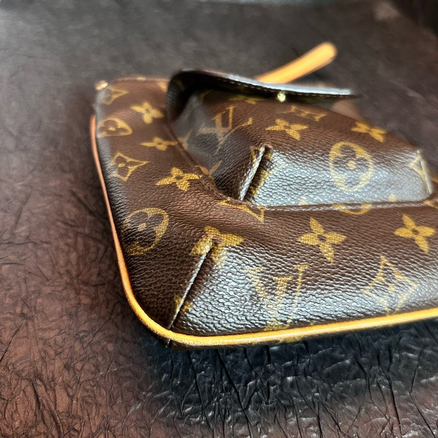 Louis Vuitton Monogram Canvas Tofu Bun Handbag Brown Small