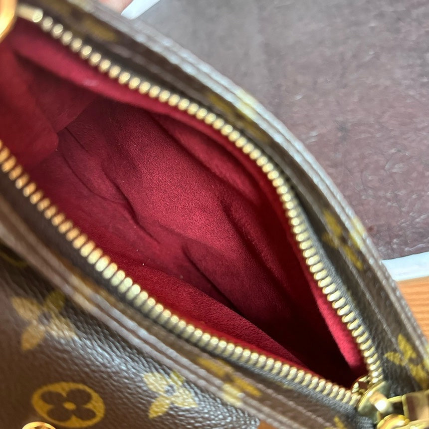 Louis Vuitton Monogram Canvas Tofu Bun Handbag Brown Small