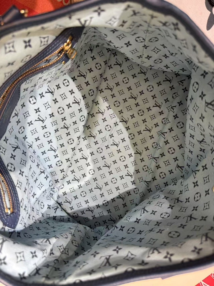 Louis Vuitton Cabas Blue Canvas Tote Bag Medium