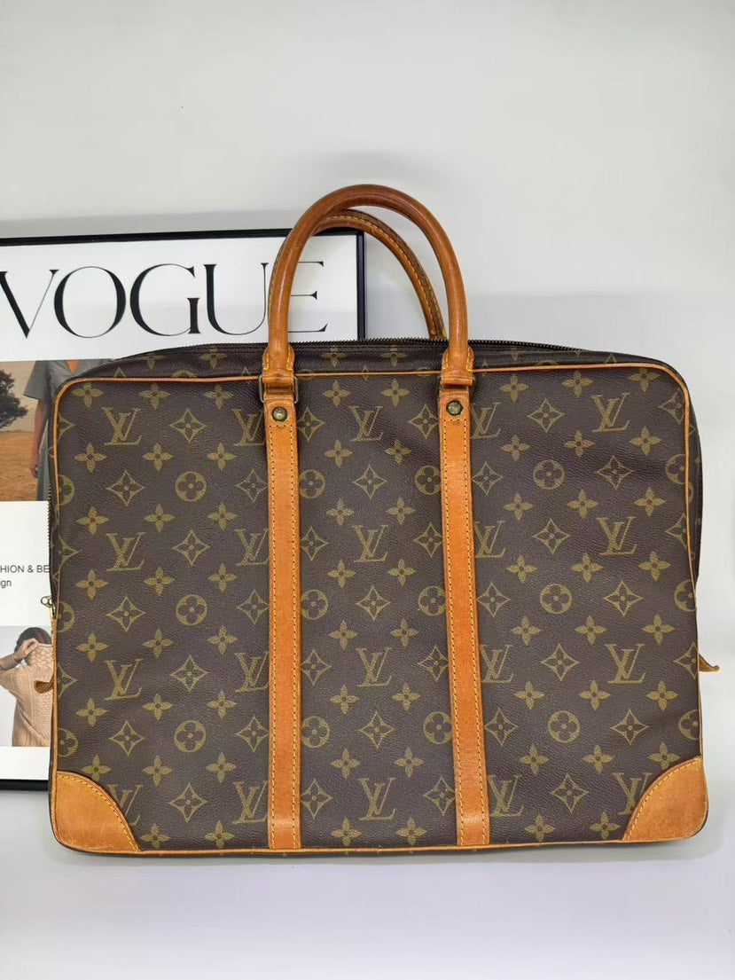 Louis Vuitton Monogram Canvas Brown Handle Bag Large