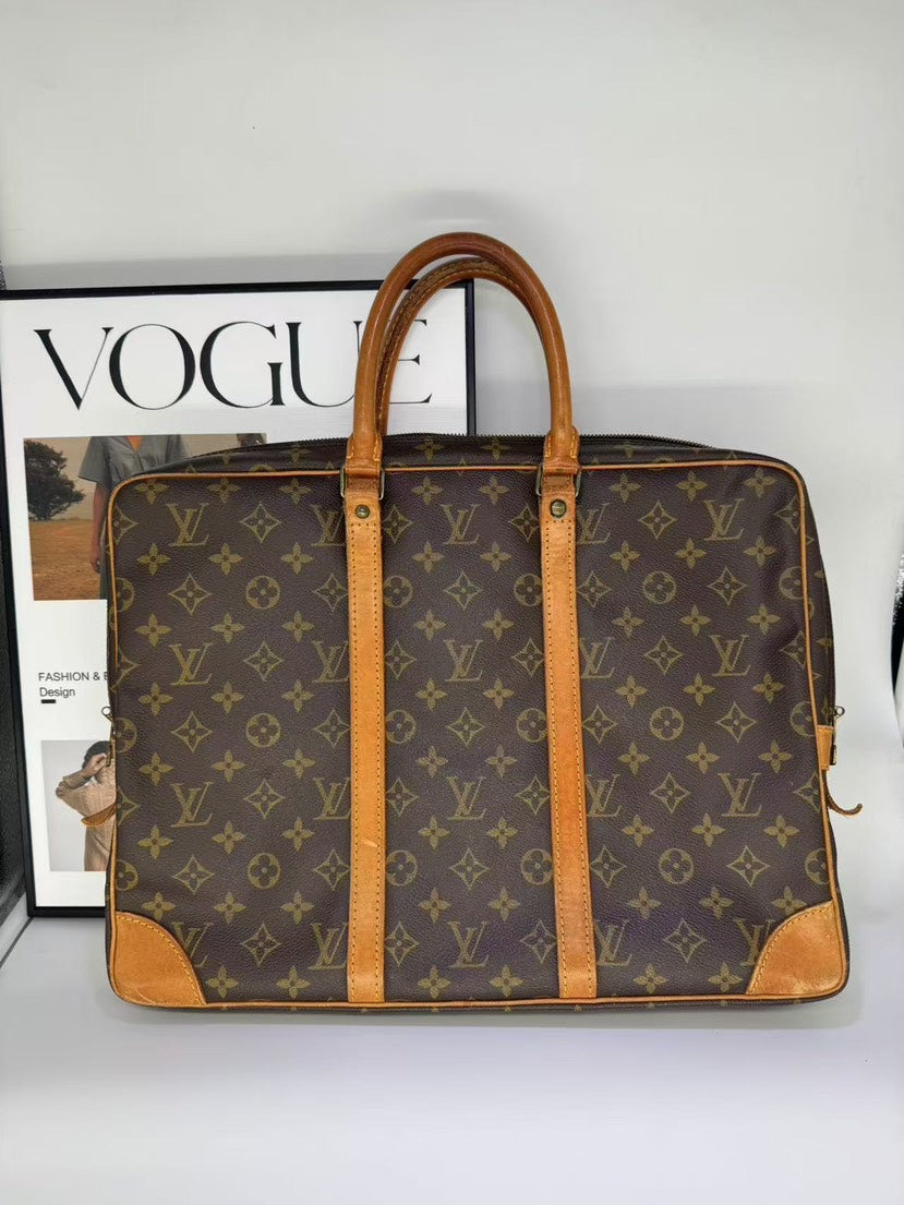 Louis Vuitton Monogram Canvas Brown Handle Bag Large