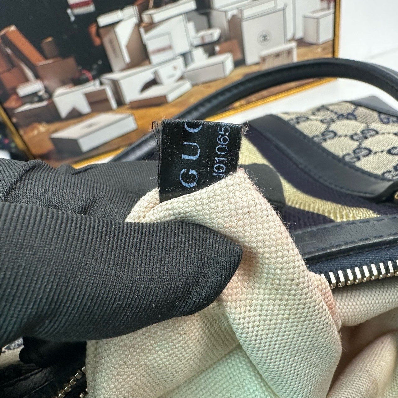 Gucci GG Canvas Black Two-Way Bag