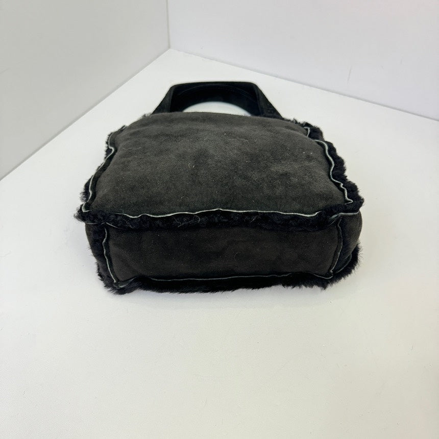 Chanel Black Plush Handbag Medium