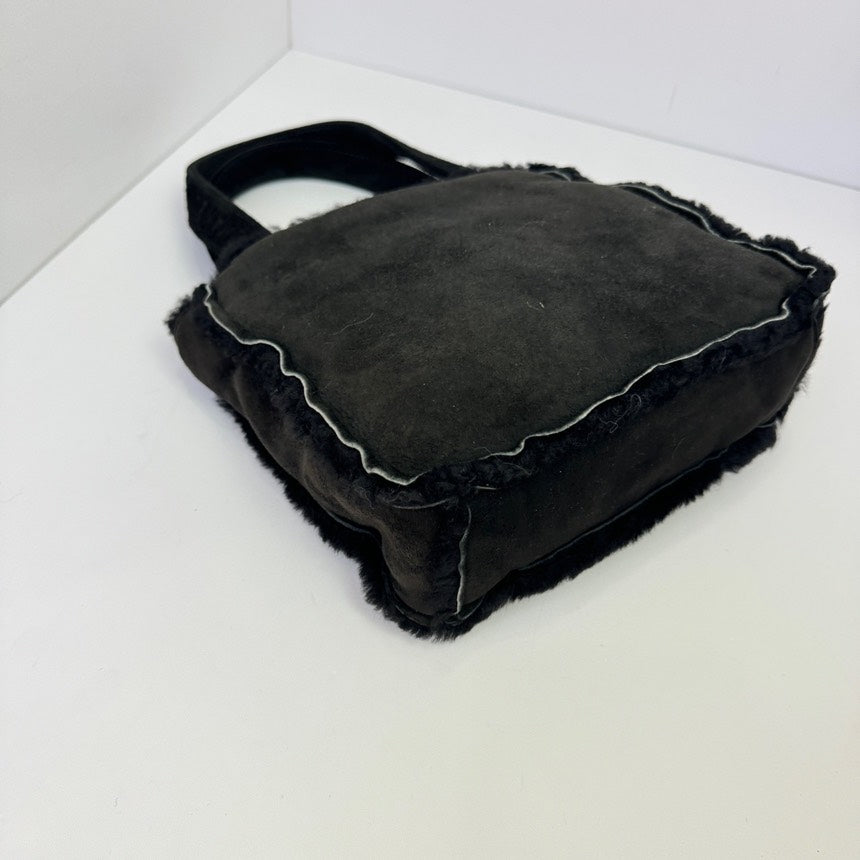 Chanel Black Plush Handbag Medium
